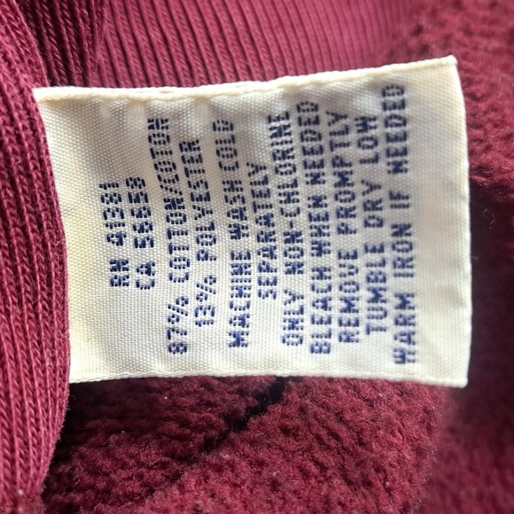 Polo Ralph Lauren burgundy & navy chunky faded 2XL pullover hoodie sweatshirt - Picture 9 of 9
